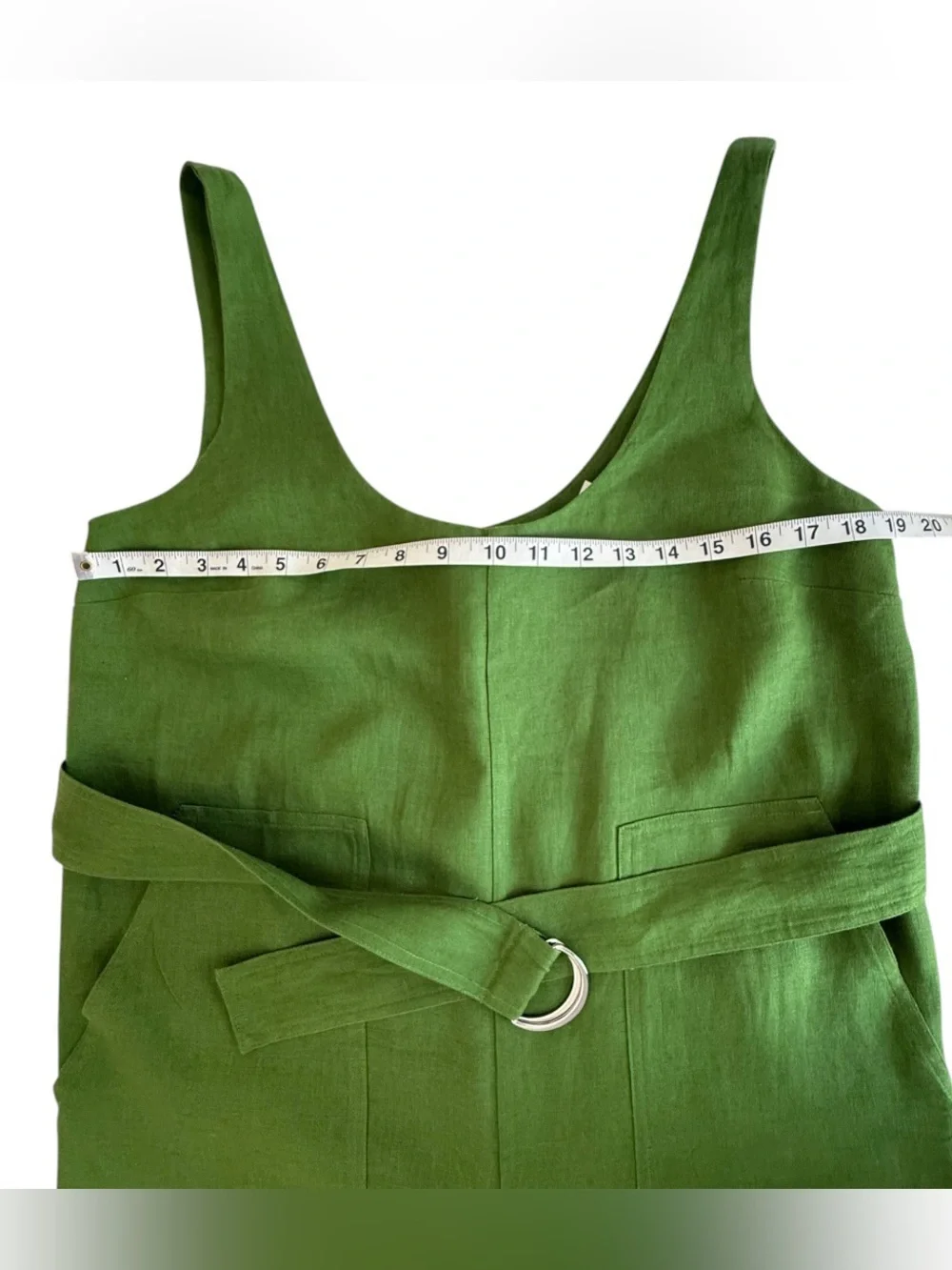 Banana Republic 100% European Linen Wide Leg Jumpsuit Green NWT Sz 6